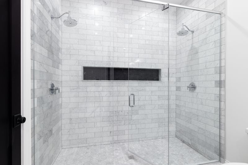 Elegant Shower with Chrome Fixtures