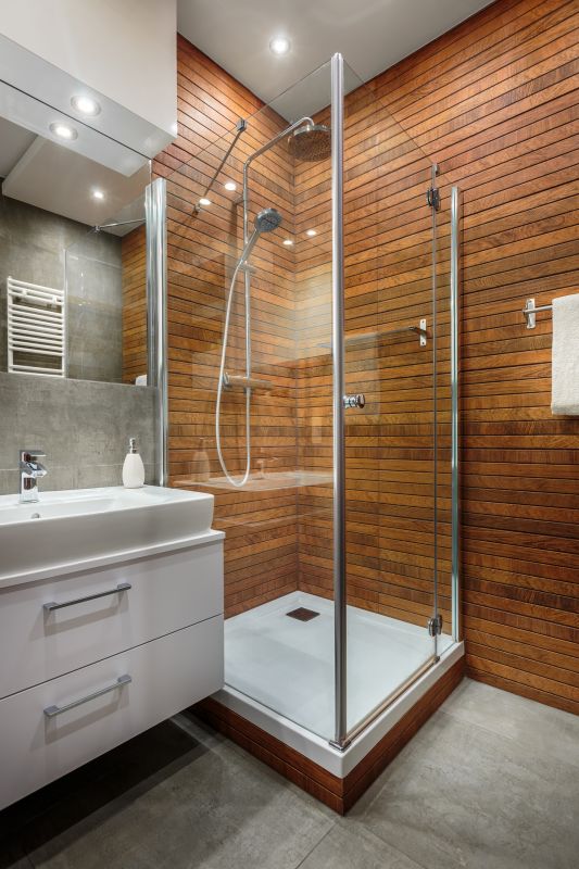 Modern Shower with Built-in Shelves